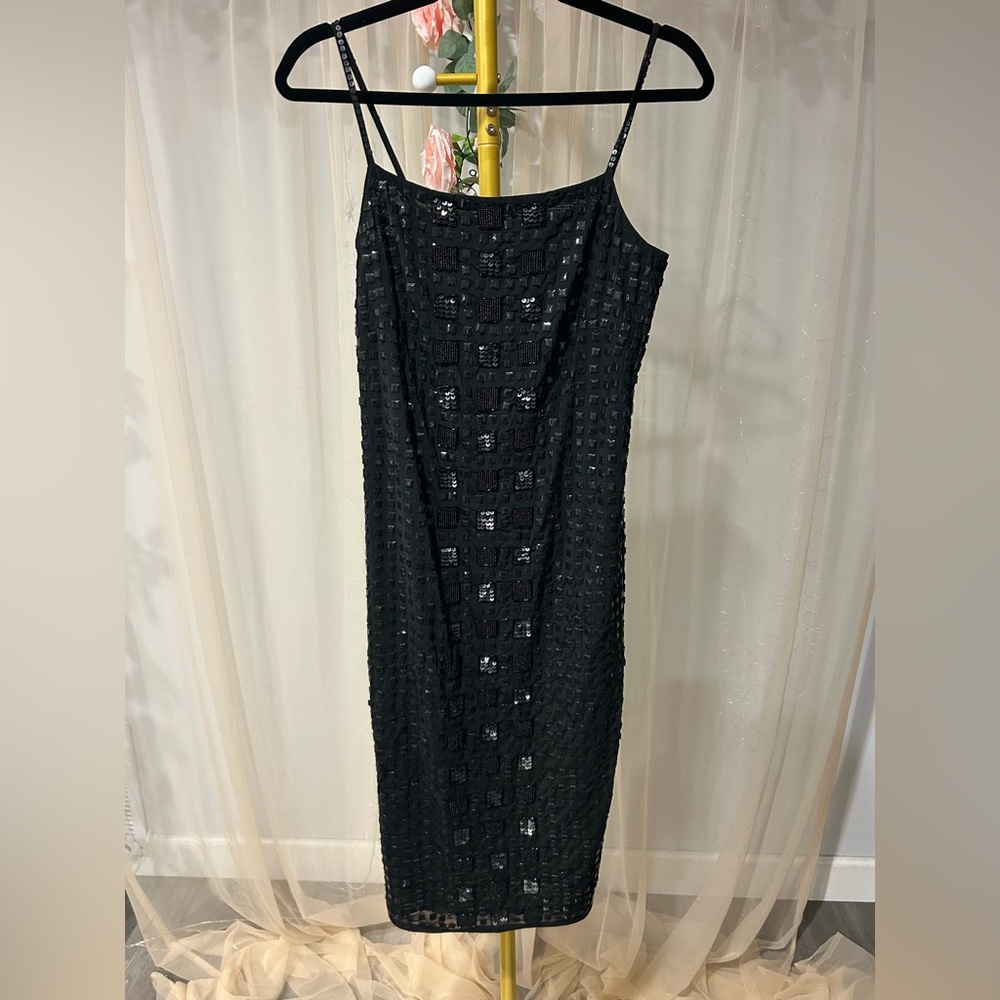 Donna Karan Elegant Black Midi Dress